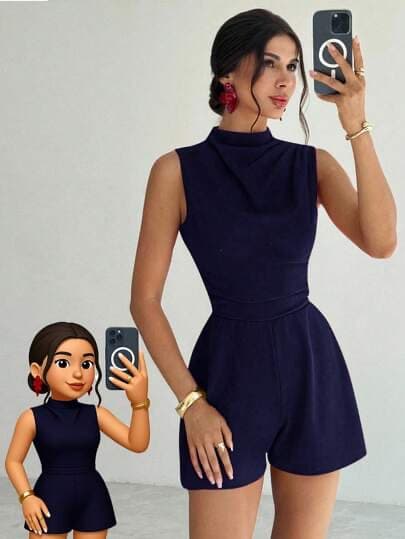 Firerie Vestido/mono mini plisado de línea A elegante, minimalista, delicado, romántico y dulce para uso diario, boda, f