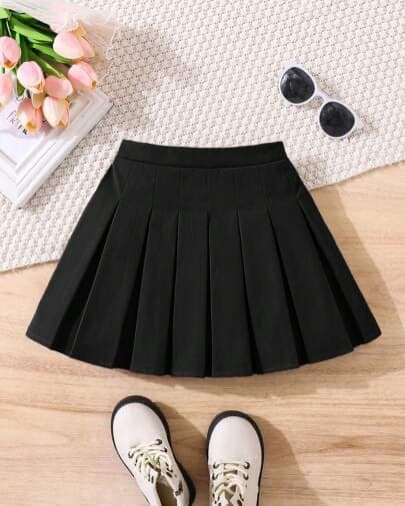 PrepCrw Minifalda casual de color liso y plisada, ceñida al Body, para niña joven